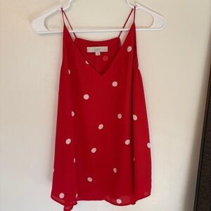 Red and White Polka Dot Tank from Loft